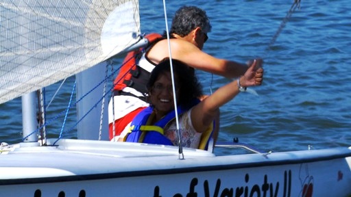 Kristy in sailboat